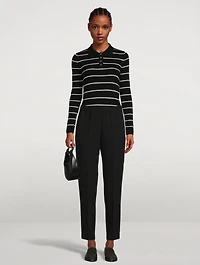 Piazzi Wool Polo Bodysuit Stripe Print