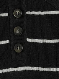 Piazzi Wool Polo Bodysuit Stripe Print