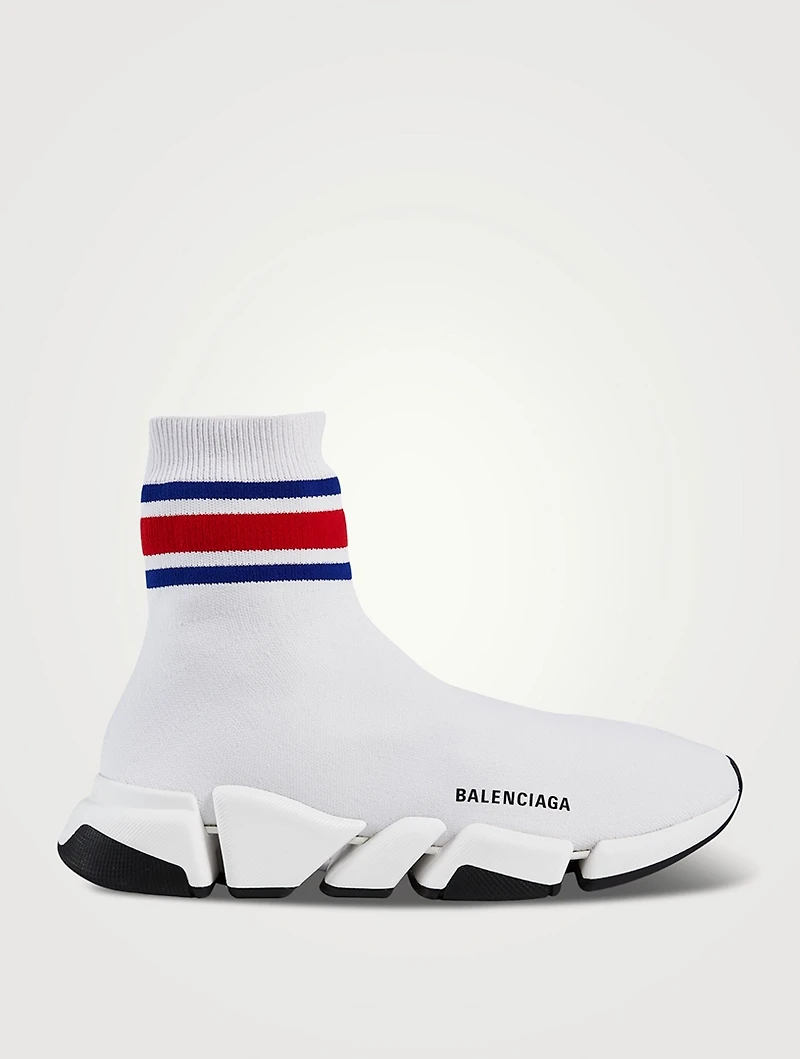 Speed 2.0 Technical Recycled Knit Sock Sneakers With Stripe