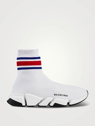 Speed 2.0 Technical Recycled Knit Sock Sneakers With Stripe