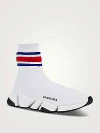 Speed 2.0 Technical Recycled Knit Sock Sneakers With Stripe