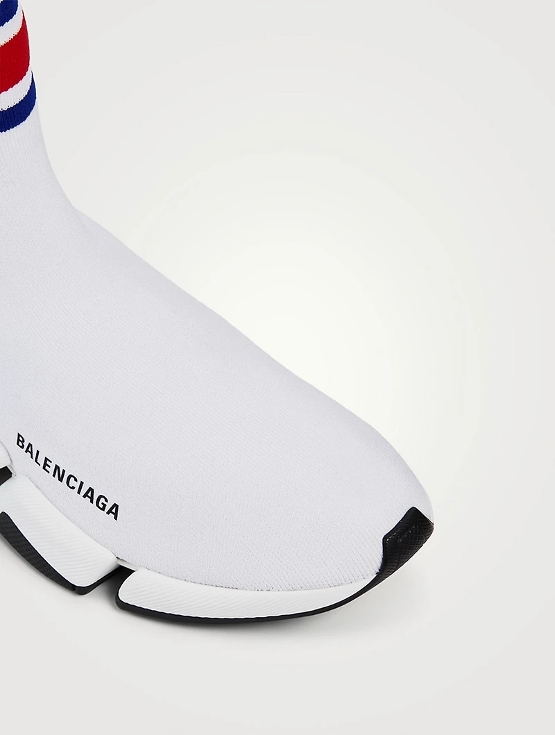 Speed 2.0 Technical Recycled Knit Sock Sneakers With Stripe