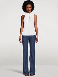 Posey Snap-Front Sleeveless Top