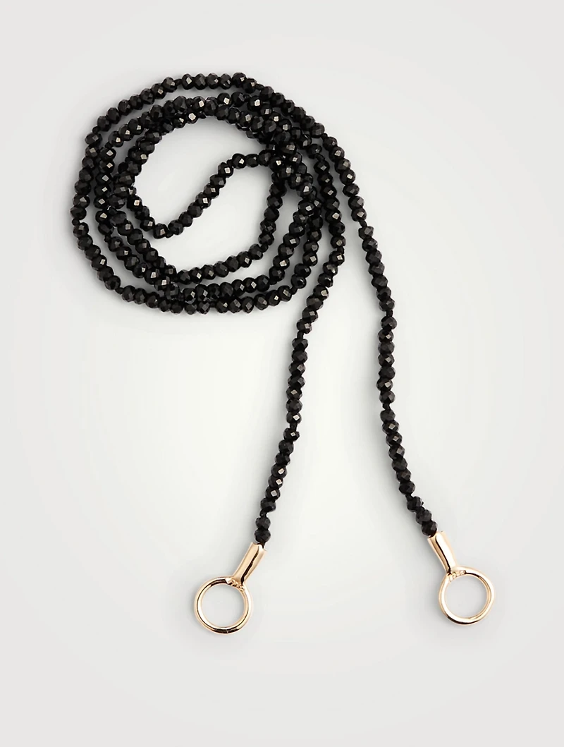 Itty Bitty 14K Gold Black Spinel Strand