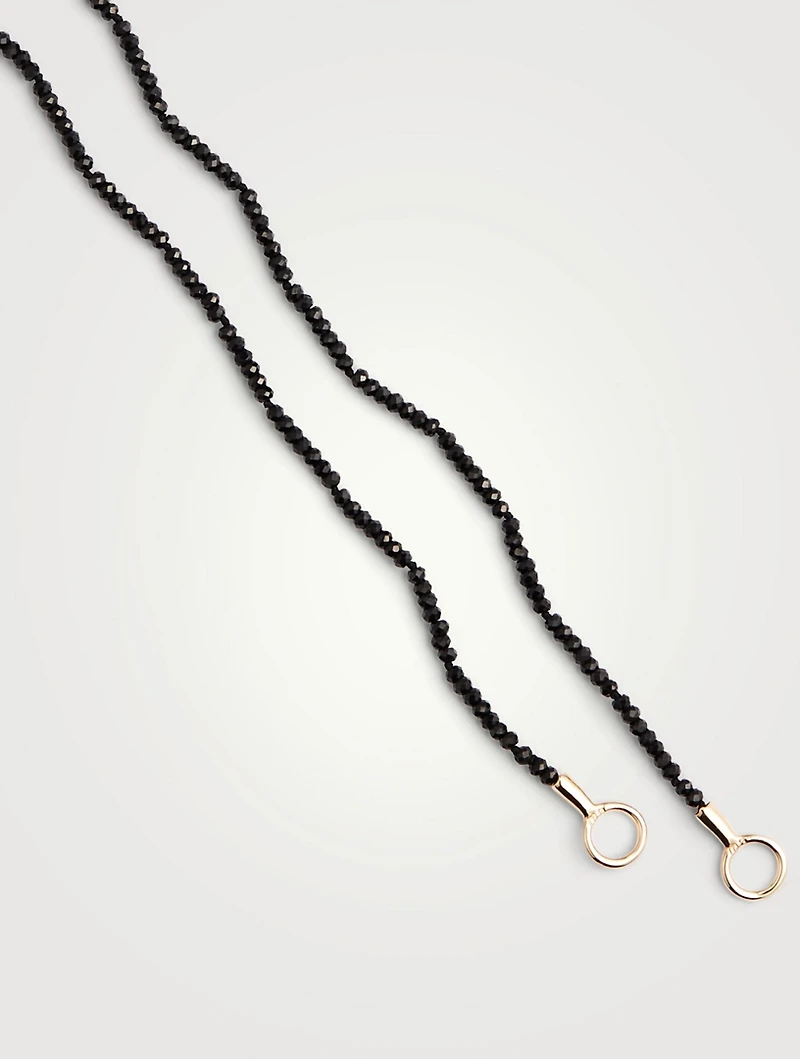Itty Bitty 14K Gold Black Spinel Strand