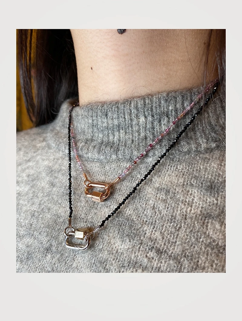 Itty Bitty 14K Gold Black Spinel Strand