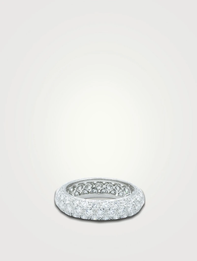 5mm Domed Platinum Eternity Band Ring With Diamonds