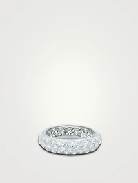 5mm Domed Platinum Eternity Band Ring With Diamonds
