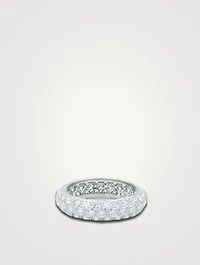 5mm Domed Platinum Eternity Band Ring With Diamonds