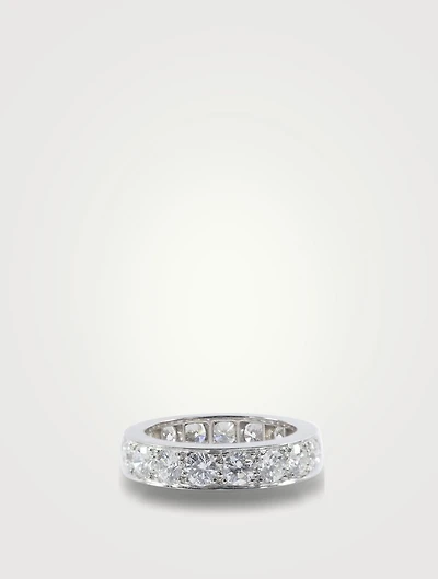 4.5mm Bead Set Platinum Eternity Band Ring With Diamonds