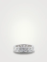 4.5mm Bead Set Platinum Eternity Band Ring With Diamonds