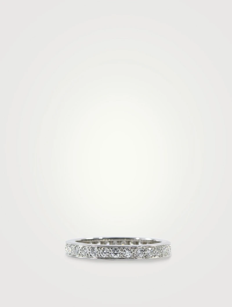 2.5mm Bead Set Platinum Eternity Band Ring With Diamonds