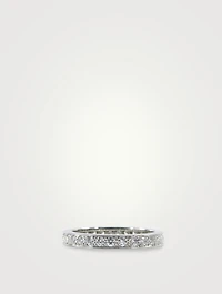 2.5mm Bead Set Platinum Eternity Band Ring With Diamonds
