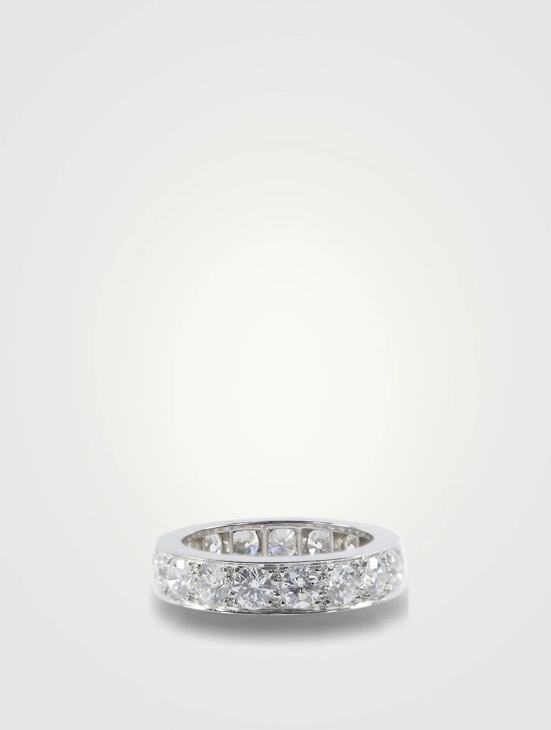 4.5mm Bead Set Platinum Eternity Band Ring With Diamonds