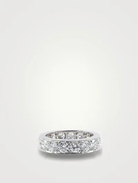 4.5mm Bead Set Platinum Eternity Band Ring With Diamonds