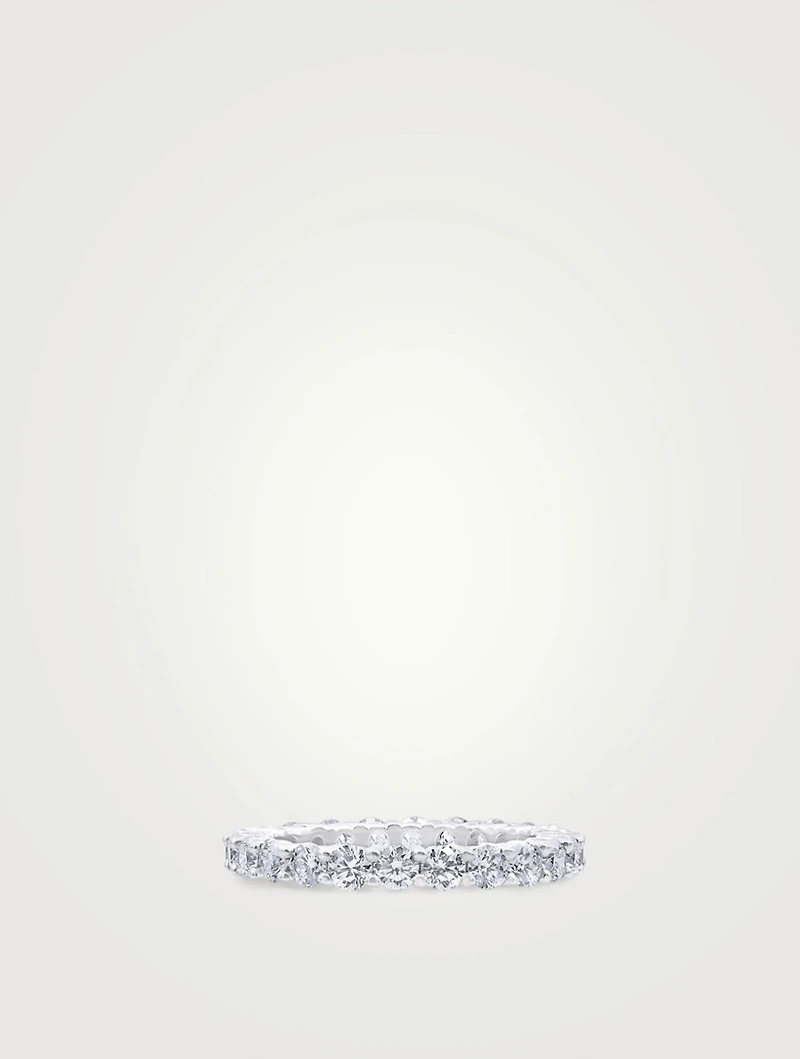 2.75mm Shared-Prong Platinum Eternity Band Ring With Diamonds