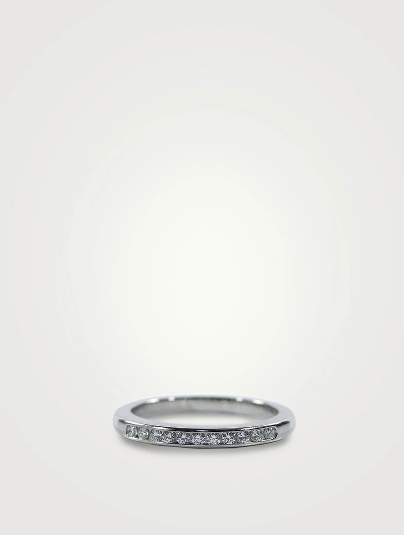 2mm Channel Set Platinum Partway Band Ring With Diamonds