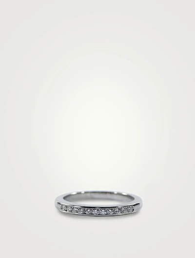 2mm Channel Set Platinum Partway Band Ring With Diamonds