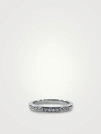 2mm Channel Set Platinum Partway Band Ring With Diamonds