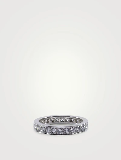 3mm Bead Set Platinum Eternity Band Ring With Diamonds