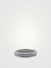 3mm Bead Set Platinum Eternity Band Ring With Diamonds