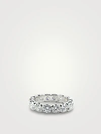 Fishtail 3.75mm Platinum Eternity Band Ring With Diamonds