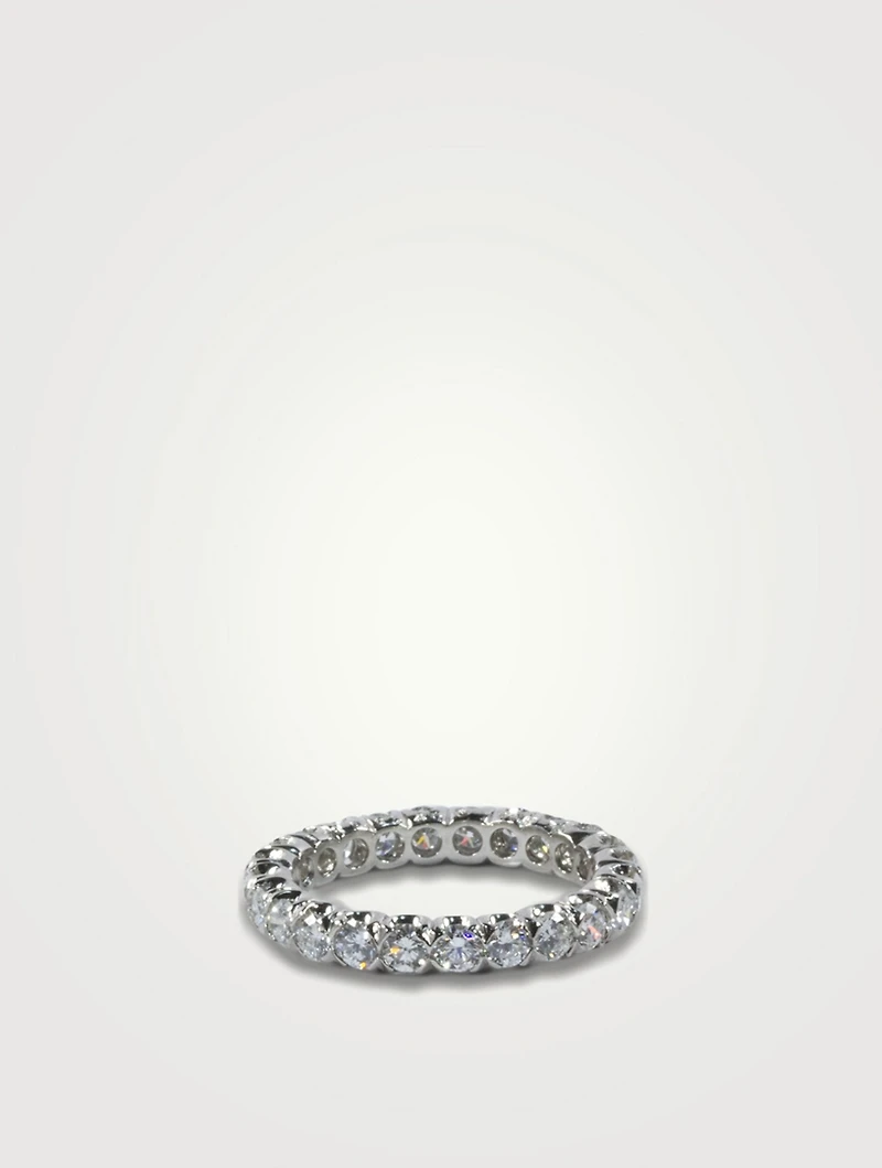 Fishtail 2.75mm Platinum Eternity Band Ring With Diamonds