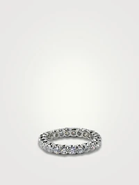 Fishtail 2.75mm Platinum Eternity Band Ring With Diamonds