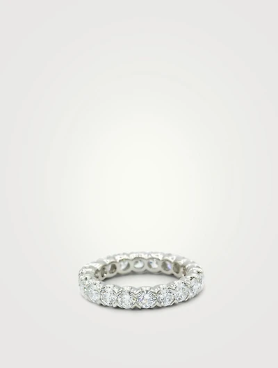 Fishtail 4mm Platinum Eternity Band Ring With Diamonds
