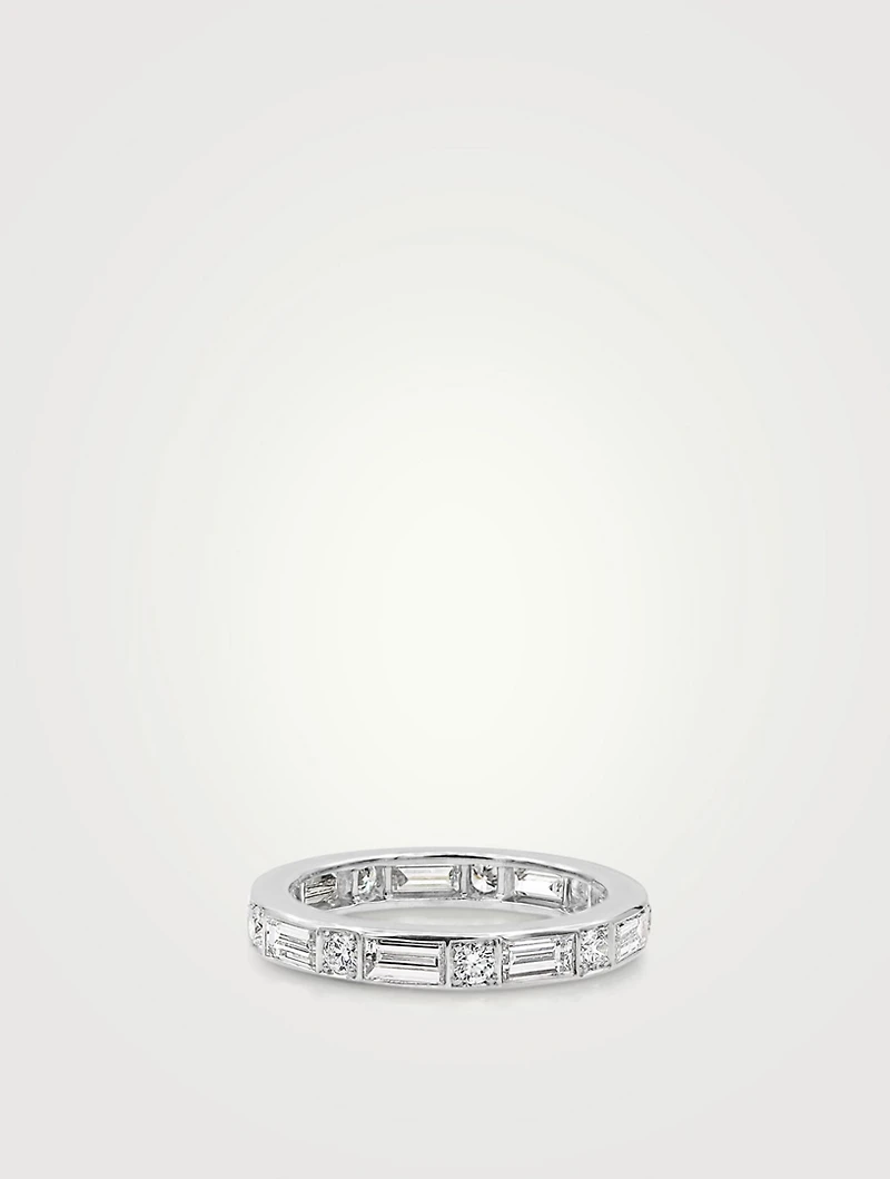 3mm Channel Set Platinum Eternity Band Ring With Diamonds