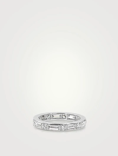 3mm Channel Set Platinum Eternity Band Ring With Diamonds