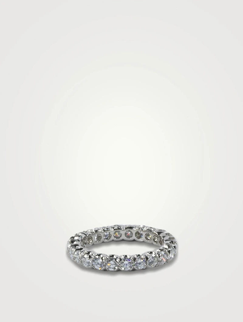 Fishtail 2.75mm Platinum Eternity Band Ring With Diamonds