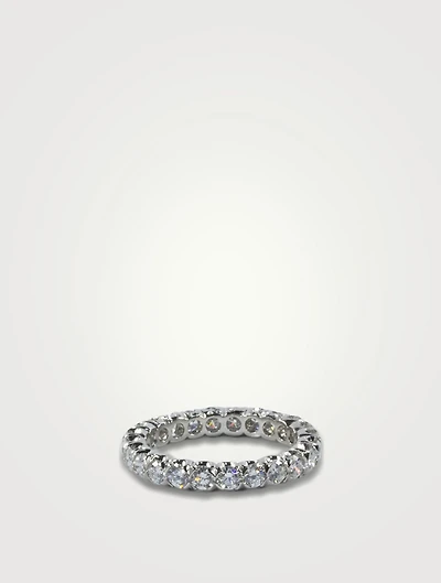 Fishtail 2.75mm Platinum Eternity Band Ring With Diamonds