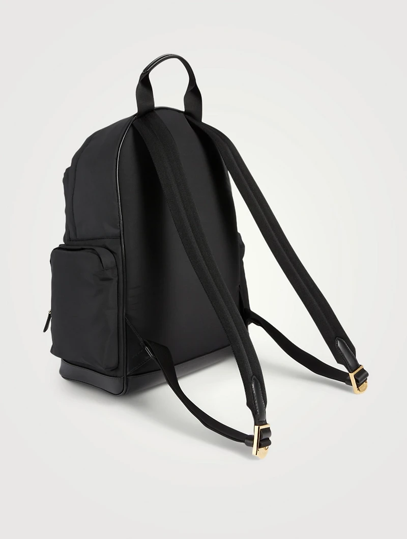 Leather And Nylon Backpack