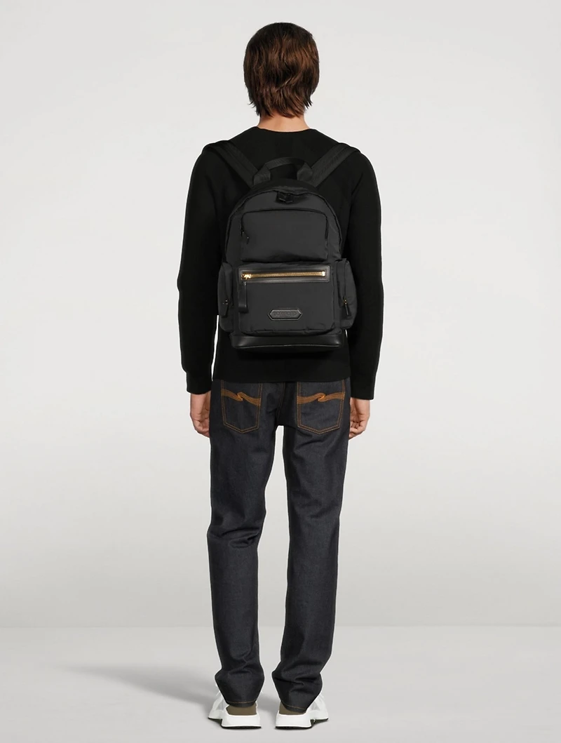 Leather And Nylon Backpack