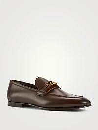 Sean Burnish Leather Chain Loafers