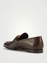 Sean Burnish Leather Chain Loafers