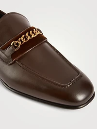 Sean Burnish Leather Chain Loafers