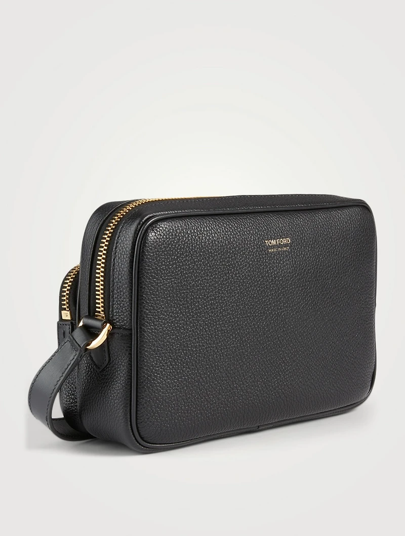 Leather Double-Zip Messenger Bag