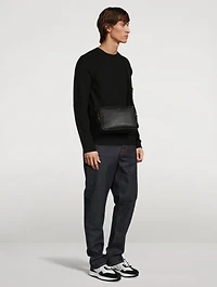 Leather Double-Zip Messenger Bag