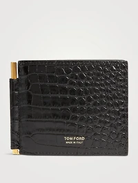 Croc-Embossed Leather Bifold Wallet