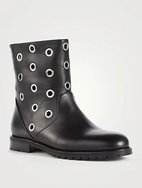 Silvaia Leather Ankle Boots With Eyelets
