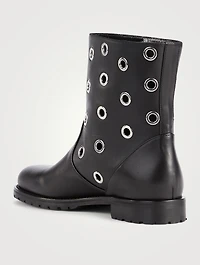 Silvaia Leather Ankle Boots With Eyelets