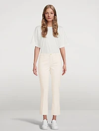 Le Crop Mini Bootcut Jeans With Raw Fray