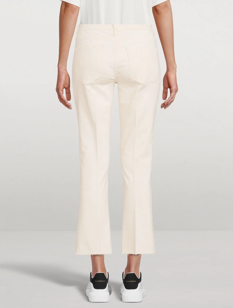 Le Crop Mini Bootcut Jeans With Raw Fray
