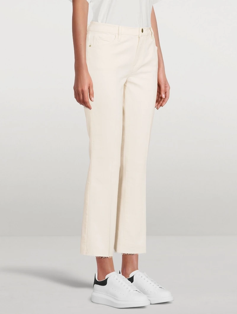 Le Crop Mini Bootcut Jeans With Raw Fray