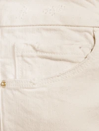 Le Crop Mini Bootcut Jeans With Raw Fray