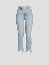 Le High Straight Jeans With Raw Edge