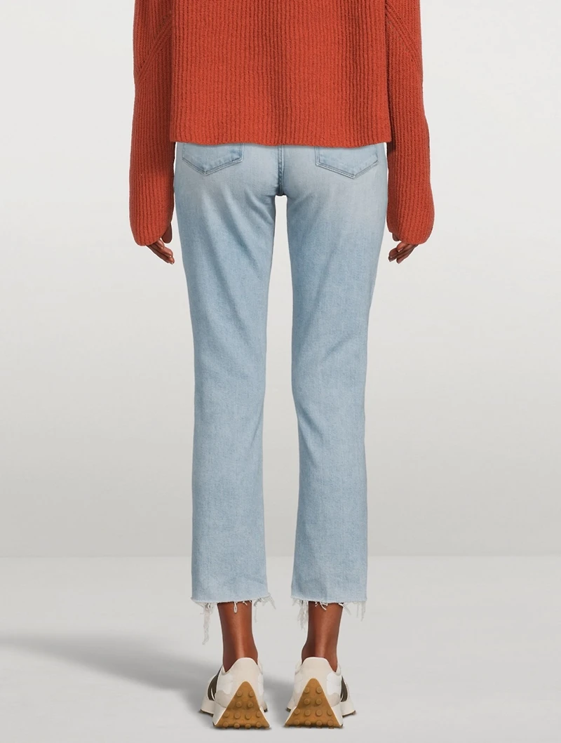 Le High Straight Jeans With Raw Edge
