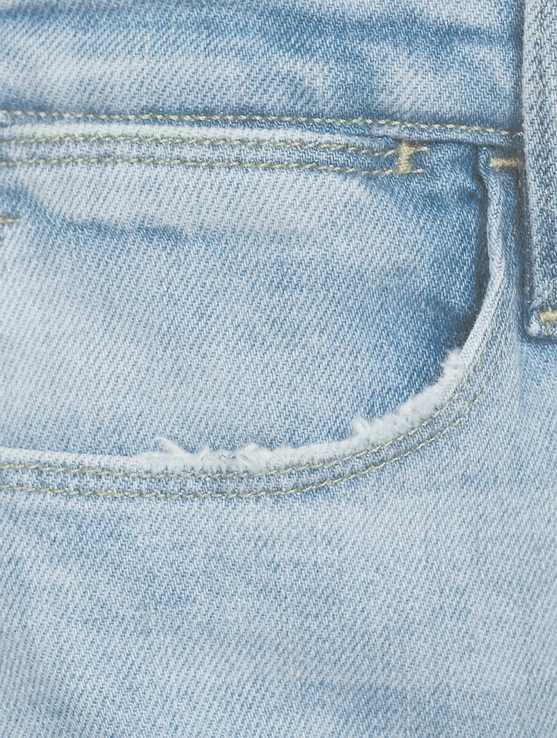 Le High Straight Jeans With Raw Edge